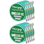 Fibergaga 10Pack-0.5M(1.6ft) OM3 LC to LC Fiber Patch Cable, Multimode Jumper Patch Cord 50/125µm 10G/40G, OD-2.0mm Fiber Optic Cable Duplex