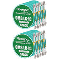 Fibergaga 10Pack-1M(3ft) OM3 LC to LC Fiber Patch Cable, Multimode Fiber Cable 50/125µm 10G/40G, OD-2.0mm Fiber Optic Cable Duplex LC to LC