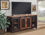 Martin Svensson Home Santa Fe Solid Wood TV Stand, 65", Antique Black and Aged Distressed Pine