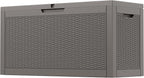 Outdoor Storage Box, 60 Gallon Outside Deck Box Waterproof, Resin Outdoor Storage Cabinet With Lockable Lid, Storage Bench for Garden Tools, Patio Cushions, Pool Tools, Package Delivery, Gray