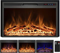 Electric Fireplace, 40" Electric Fireplace Inserts, Recessed Fireplace Heater with Remote Control, Adjustable Flame Colors, Timer&Overheating Protection, 750/1500W