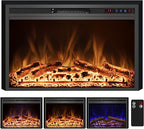 Electric Fireplace, 40" Electric Fireplace Inserts, Recessed Fireplace Heater with Remote Control, Adjustable Flame Colors, Timer&Overheating Protection, 750/1500W