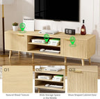 SHGJ&SOFT Storable TV Stand 65 Inch,Mid Century Modern TV Console Two Cabinet Doors with Open Partition in The Middleby by Wooden for Living Room,Bedroom. (Wooden, 1PC)