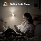 JandCase Night Light, Night Lights Plug into Wall,LED Nightlight with Adjustable Brightness, 5000K，Automatic Night Light Plug in with Auto Light Sensor for Bathroom Hallway Room Decor