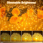 6-Pack 33FT 100 LED Fairy Lights Battery Operated with Timer, Twinkle Lights Indoor Outdoor 8 Modes for Bedroom Centerpiece Patio Jar Party Christmas Decoration Warm White