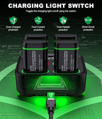 DINOSTRIKE Charger with 4x4800mWh Rechargeable Battery Pack for Xbox One/Xbox Series X|S Controllers, X-Series X Controller Battery Charging Station for X1/ S/X/Elite(4 Packs)