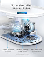 DREO Smart Humidifiers for Bedroom, Top Fill 4L Supersized Humidifier Large Room with 28 dB, 36H Runtime, Touch/APP/Voice Control, Nightlight, Cool Mist Humidifiers for Baby, Plants, Indoor, Blue