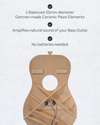 Journey Instruments Passive Piezo Bass Pickup – EP002K Two Balanced German-made Passive Pickup Elements – Piezo Pickup for Bass Guitars (Ceramic)