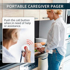 SYNLETT Caregiver Pager Wireless Call Buttons for Elderly Monitoring SOS Alert System Portable Alarm for Nurse Call Seniors Patients Emergency Home
