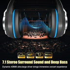 Ordtop 2.4GHz Wireless Gaming Headsets for PS5/PS4/Switch, 2026 RGB Noise Cancelling Over-Ear Headphones with 7.1 Surround Sound, 40mm Drivers, 276g Ultraligero, Memory Foam, 45H Gaming Headphones
