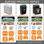 Suntiko Paper Shredder, 5-Sheet Micro Cut with 2.65 Gallons Bin, P-5 High Security Level, 5 Munites Non-Stop Working Time, Compact Design Pull Out Basket with Jam Proof System for Home Office