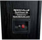 Rockville RockTower 68B Passive Tower Speaker, 8 Ohm, Black, High-Fidelity Sound, Detachable Grille, 3-Way, 6.5", 500W, MDF, Perfect for Home Audio