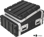 Sound Town Lightweight and Compact 4U ATA ABS Rack Case, with Slant Mixer Top, 21" Depth, 10U Top and 4U Side Spaces (STMR-A10X4U)