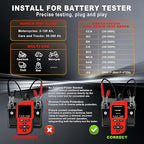 Acclope BT90 PRO 2-360Ah Battery Tester with Cloud Printing, 30-3800 CCA, 6V/12V/24V Digital Analyzer, SOH/SOC/Volt/Res/Cranking&Charging Test, Real‑Time Ambient Temp, AGM/EFB/Gel/Li
