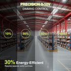 1 Pack 400W LED Linear High Bay Light 4FT, Adjustable 400W/320W/240W/100W with Motion Sensor, 60000LM, 120-277V, 0-10V, 5000K, Commercial Linear High Bay Led Shop Lights for Warehouse Workshops, UL