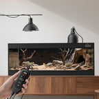 REPWILD Reptile Light Fixture with Dimming Thermostat, 5.5 Inch Deep Dome Lamp Fixture with Temperature Controller for Bearded Dragon, Turtle, Snake and Lizard Tanks, Max 100W