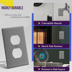 ENERLITES Duplex Receptacle Outlet Wall Plate, 1-Gang 4.50" x 2.76", Unbreakable Polycarbonate Thermoplastic, UL Listed, 8821-GY, Gray, Standard Size