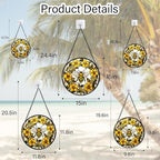 AMDERVEN Stained Glass Window Hanging - Yellow Flowers Surrounded by Bees Sun Catcher for Door Garden Home Decor Cute Suncatcher Christmas Mother's Day Birthday Gifts for Women Men Mom Nana 15 in