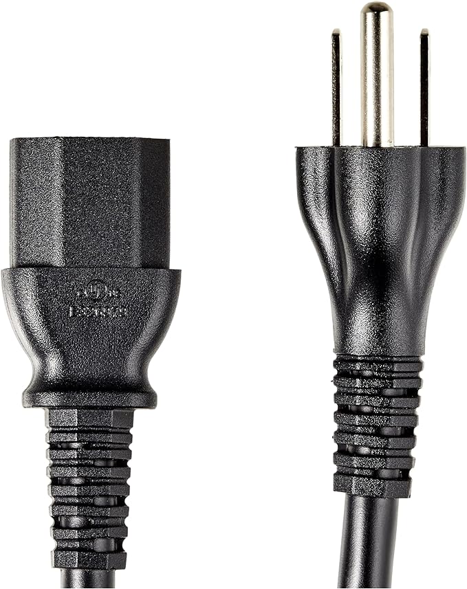 Amazon Basics PC Power Cord, 25 feet, AC Power Cord for Monitor, Computer, TV, 3 Prong, 18 AWG, 125 Volts, Black