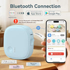 XenGro Mini Label Maker Machine with Tape AH-P05, Portable Bluetooth Mini Label Printer, Wireless Thermal Label Maker, Waterproof & Rechargeable, Built-in Cutter, for Home, Office, Kitchen – Blue