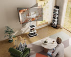 FITUEYES Floor TV Stand for 32 39 40 43 49 50 55 60 65 70 Inch TVs, Modern TV Stands with Shelf for Living Room Bedroom, Height Adjustable Corner TV Stand White