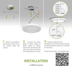 ASD LED 9" Round Flush Mount Ceiling Light Fixture, Low Profile Surface Lighting | 5CCT, Motion Sensored, Ultra-Thin, ETL Listed | 15W 1300LM 2700-6000K 120V | Kitchen, Bedroom, Hallway Lamp | White