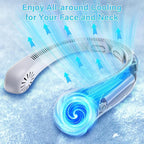 Portable Neck Fan - Rechargeable Personal Fan with Neck Brace, 5 Speeds, All-Around Cooling, Hands-Free Bladeless Lightweight Quiet Neck Fans That Blow Cold Air Gift for Women/Men, Hot Flashes, Travel