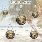 AMDERVEN Stained Glass Window Hanging, Ducks in The Pond Sun Catcher for Door Home Decor Landscape Plant Suncatcher Christmas Mother's Day Birthday Gifts for Women Men Mom Nana 11.8 in