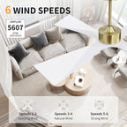 WINGBO 54" Wet Rated Outdoor Ceiling Fan with Lights, 4 ABS Plastic Blades, Reversible DC Motor, 6-Speed Remote Control, 3 CCT, Waterproof Ceiling Fan for Patio Porch Gazebo Garage, Brass and White