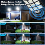 Solar Street Lights Outdoor Waterproof, 30000LM 6500K LED Motion Sensor Lights, Solar Flood Lights with Remote, Dusk to Dawn Solar-Powered Parking Lot Light, Commercial Area Lighting for Yard, 2-Pack