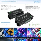 CANRIA 9 Channel DMX512 Decoder LED Controller, DC 5V-24V 5A/CH, RGB RGBW LED Lighting Driver, for Stage/Architectural/Event Lights, 4-Digit Display