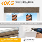 Persilux Smart Motorized Blinds with Remote, No Drill Automatic Roller Shades for Indoor Windows, Light Filtering Linen Fabric, Electric Blinds for Windows, Nature Brown C25-11, Custom Size