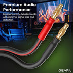 GearIT 14 AWG Speaker Cable with Banana Plugs 14Ga Banana Wire for Bi-Wire Bi-Amp HiFi Surround Sound