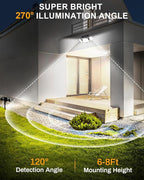 HAARAY Solar Motion Lights Outdoor with Stake, 208 LED 270° Illumination Security Flood Lights for Yrad Garden Pathway, 3 Modes, IP65 Waterproof, In-Ground or Wall Mount