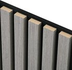 HOMCOM 4 Pack 3D Acoustic Panels, 24" x 24" Soundproof Wood Panels for Wall, Wood Slat Wall Paneling for Interior Ceiling, Office, Home Theater, Studio, Gray
