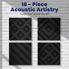 Focusound 16 Pack DIY Creative Art Decor Acoustic Foam Panels 2" x 12" x 12" Sound Proof Foam Panels Soundproofing Noise Cancelling Wedge Panels with 90PCS Reusable Double-Side Adhesive Dots