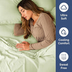Twin Size 3 Piece Sheet Set - Comfy Breathable & Cooling Bed Sheets Set - Hotel Luxury Bedding for Women, Men, Kids, Teens, Boys & Girls - Deep Pockets and Wrinkle Free - Oeko-Tex - Light Sage Green