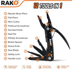 RAK Pro Tools Pliers Multitool - Cool Unique Gifts For Dads Who Have Everything - Compact DIY Survival Multi Tool Gift for Men, Husband, Handyman - Backpacking & Camping Accessories