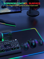 TopMade Wireless Charging Mouse Pad, RGB Gaming Mousepad Home Office Desk Pad, 31.5” x 15.8” XXL Large Desk Mat, Waterproof Keyboard Pad, Black (Includes 20W PD Power Adapter & 6.56ft Woven Cable)