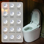 WOODBRIDGE Smart Toilet with Auto Open/Close,1000g MaP Flush Score,Foam Shield,Foot Sensor, Movement Drying,Auto Flush,ADA Height,Blackout Flush,Heated Seat,One Piece Toilet with Tank Built in
