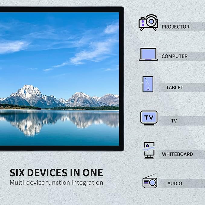 TouchWo 65-inch Interactive Touchscreen Monitor, Electronic Whiteboard Touch Screen with 4K Display, Smart Board for Home Office and Classroom, Bundled Android 11, RAM 4G & ROM 32G