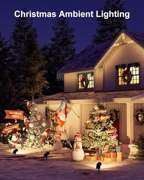 2 Pack Solar Spotlights Outdoor Waterproof for Christmas Hanging, Tree, Wreaths, Snowman, Elk, Adjustable Panel Solar Power Landscape Uplights for Outside Garden, Backyard, Patio, Sidewalk,Warm White