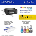 Brother INKvestment Tank 580 Wireless Color Inkjet All-in-One Printer | Includes up to 3 Years of Ink in-Box(1) and 3-Year Limited Warranty(2) (MFC-T580DW)