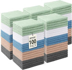 UNIMADE Washcloths Bulk 100 Pack Face Towels (12" x 12"), Highly Soft Wash Cloths and Hand Towels, Fast Drying Multi-Purpose Microfiber Cleansing Cloths for Bathroom, Hotel, Spa, and Salon-Multicolor