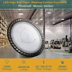 ACOHOOK Smart 320W LED High Bay Light with Motion Sensor, 48000lm (Eqv.1200W MH/HPS) High Bay LED Shop Light 100-277V Commerical Grade UFO Lights（Remote Buy Separate）