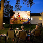 Projector Screen with Stand, Wootfairy 180 inch Portable and Foldable Projection Screen 4K HD 16:9 Rear Front Wrinkle-Free Movie Screen with Carry Bag for Indoor Outdoor Home Theater Backyard Cinema