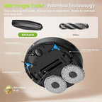 Robot Vacuum and Mop, Pet Hair Tangle-Free Cutter Technology, Max 10,000Pa Suction, Laser Navigation, Pet Laser, 75-Days Capacity, Carpet Lift Detection, APP ＆ Voice Control, Robotic Vacuums Cleaner