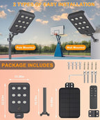 JAYNLT X-10000W Solar Street Lights Outdoor, Ultra-Large 6500K Commercial Parking Lot Lights Dusk to Dawn,IP67 Waterproof Solar Power Flood Security Light for Farm,Shop