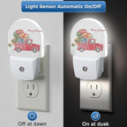 YESPOAK Merry Christmas Night Light,Dusk to Dawn Round Red Truck Gifts Night Lights Plug Into Wall for Home Indoor Staircase Kitchen Corridor