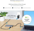 StarTech.com 6-in-1 USB-C Hub for Monitors, 4K 60Hz HDMI Video, HDR10, Gigabit Ethernet, USB 5Gbps Hub, 100W Laptop Charging with Cable Management for MacBook M1 M2 M3 M4 and Windows
